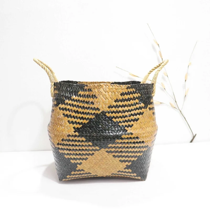 WA LAI Wicker Basket 12 Inch – Handwoven Woven Storage Basket for Home Decor