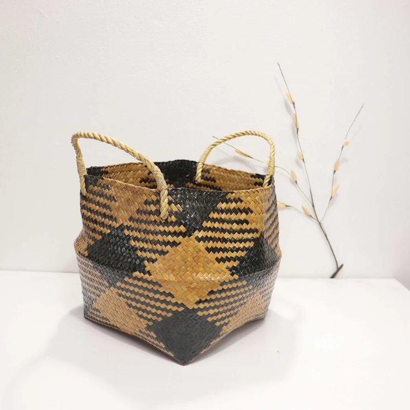 WA LAI Wicker Basket 12 Inch – Handwoven Woven Storage Basket for Home Decor