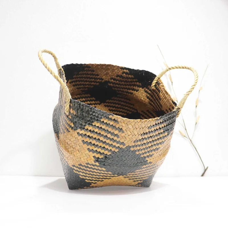 WA LAI Wicker Basket 12 Inch – Handwoven Woven Storage Basket for Home Decor