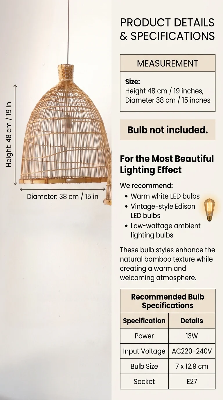 DARIN Bamboo Pendant Light