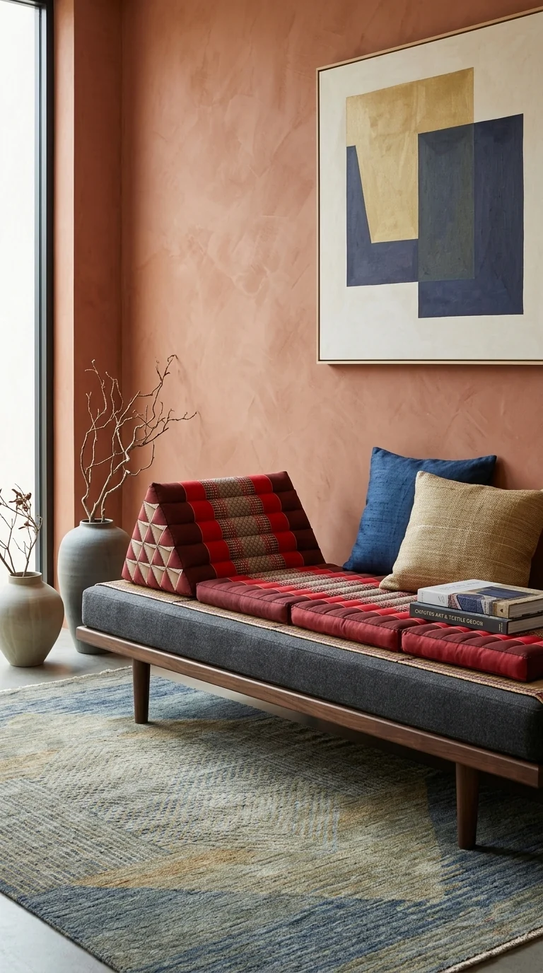 THANAYA Thai Triangle Cushion 3 Fold (Red)