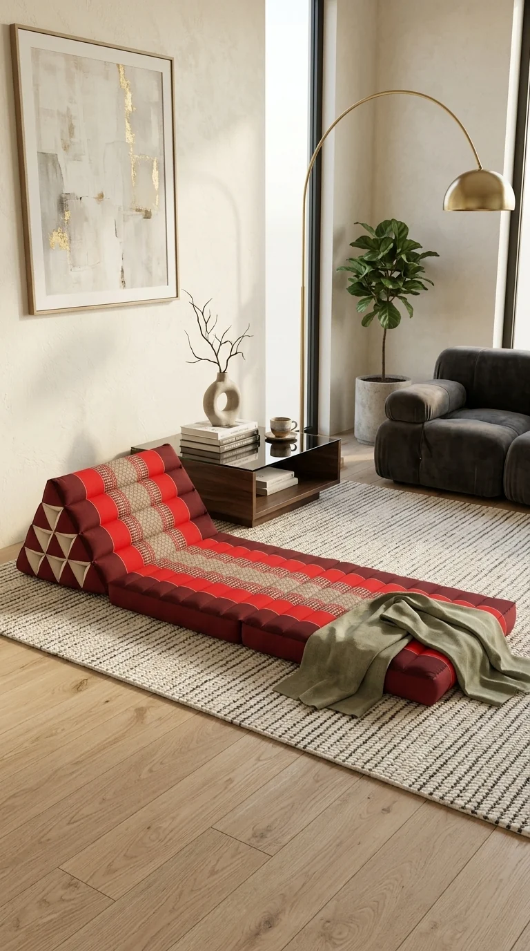 THANAYA Thai Triangle Cushion 3 Fold (Red)