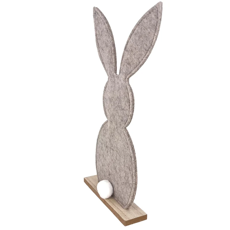 Logbuch-Verlag Filz-Osterhase zum Stellen braun 33 cm groß Dekofigur mit Standfuß Frühlingsdeko Ostern Naturstil