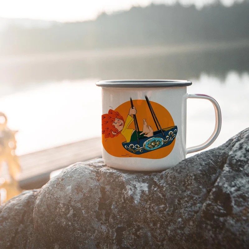 ®Pumuckl Emaille-Tasse "Schiffschaukel"