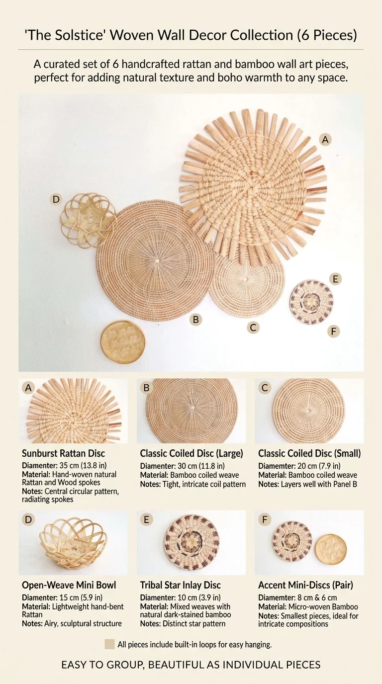 NUTWADEE Woven Wall Décor | Set of 6