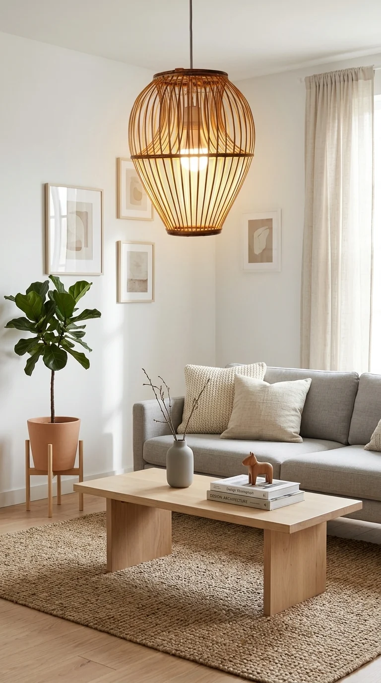 CHA LA Bamboo & Rattan Pendant Light