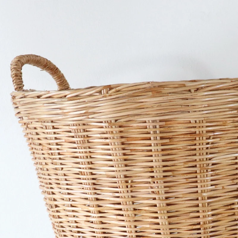 Rattan Storage Basket — Boho Handwoven Wicker Home Decor Organizer, Set of 3