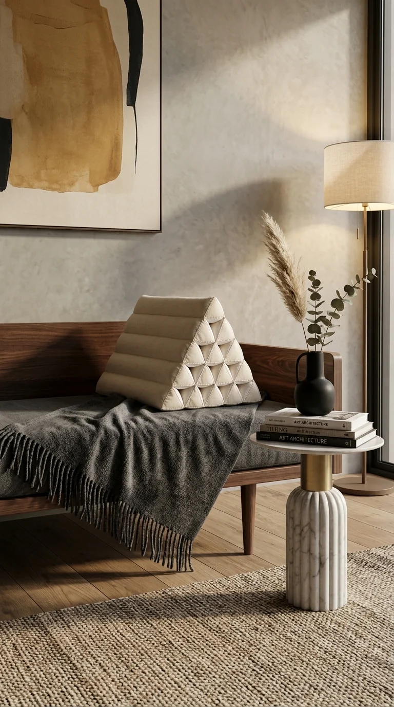 WA RA NA Kapok Thai Triangle Cushion