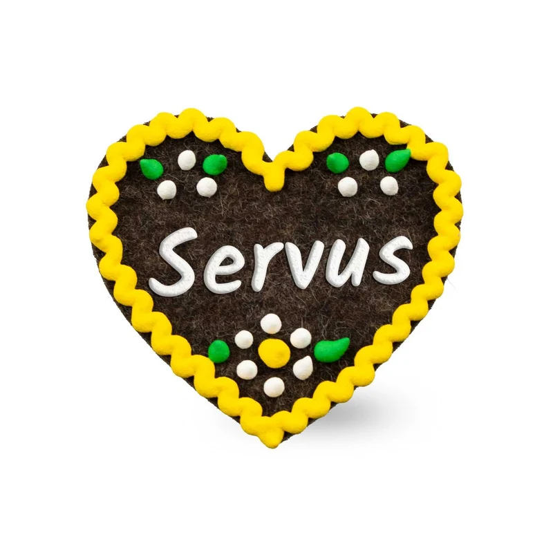 Filzherz-Anstecker "Servus"