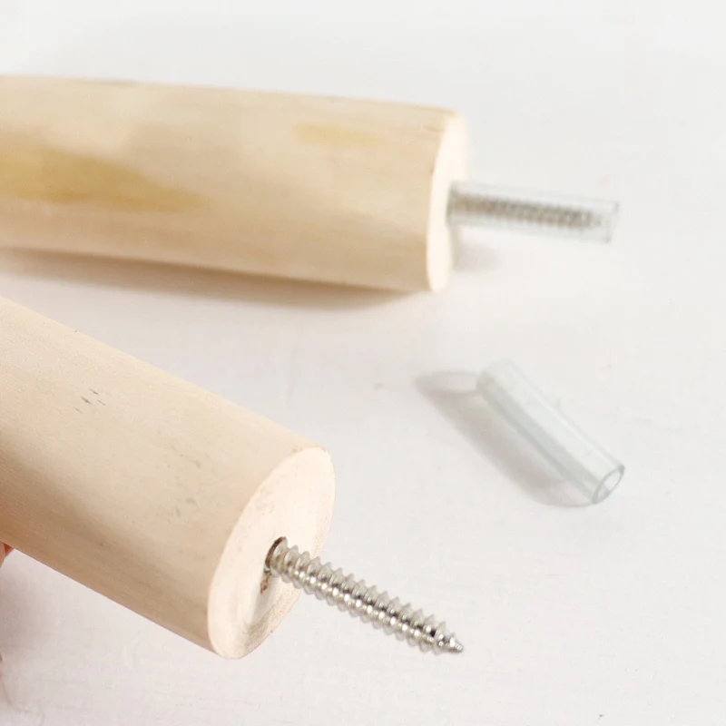 Natural Wood Cylinder Wall Peg — Boho Handmade Wooden Dowel Hook for Hanging