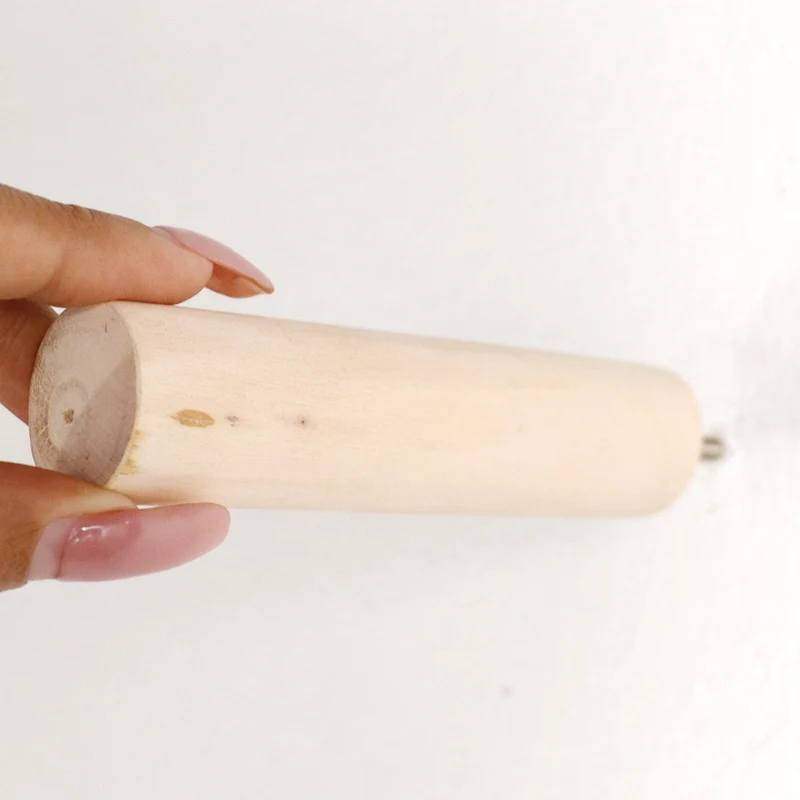 Natural Wood Cylinder Wall Peg — Boho Handmade Wooden Dowel Hook for Hanging