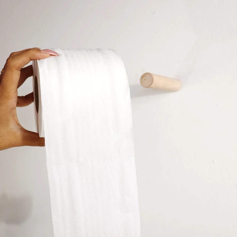 Natural Wood Cylinder Wall Peg — Boho Handmade Wooden Dowel Hook for Hanging