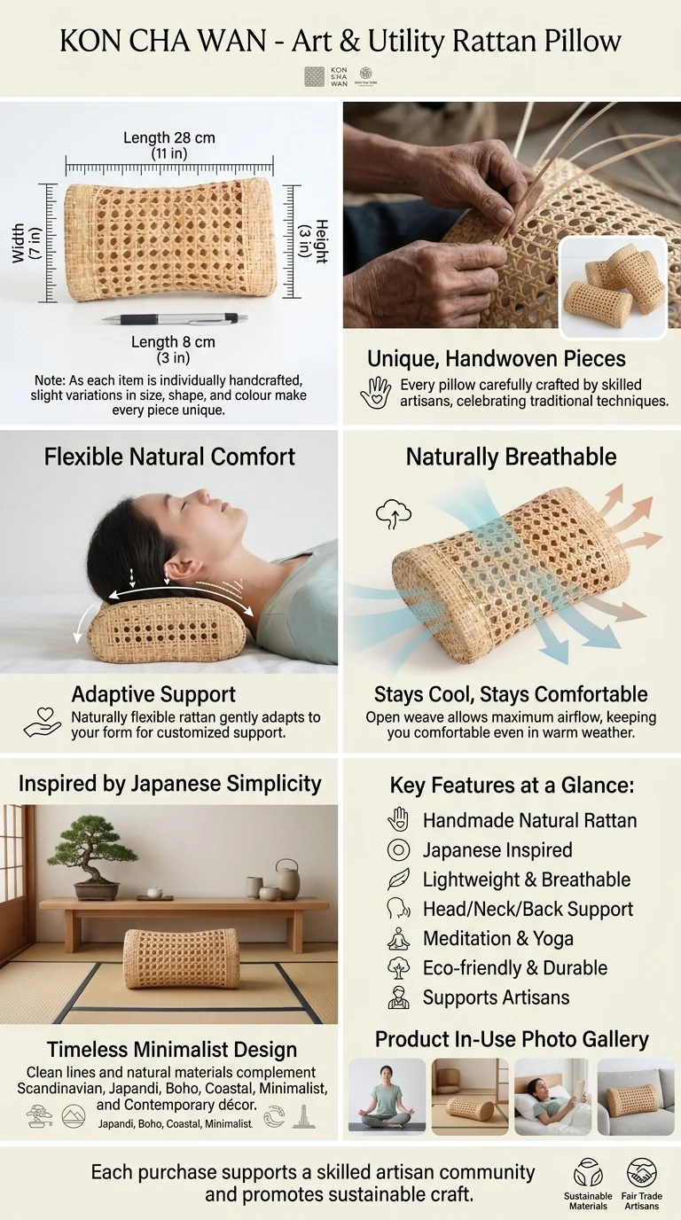 KON CHA WAN Handcrafted Rattan Pillow