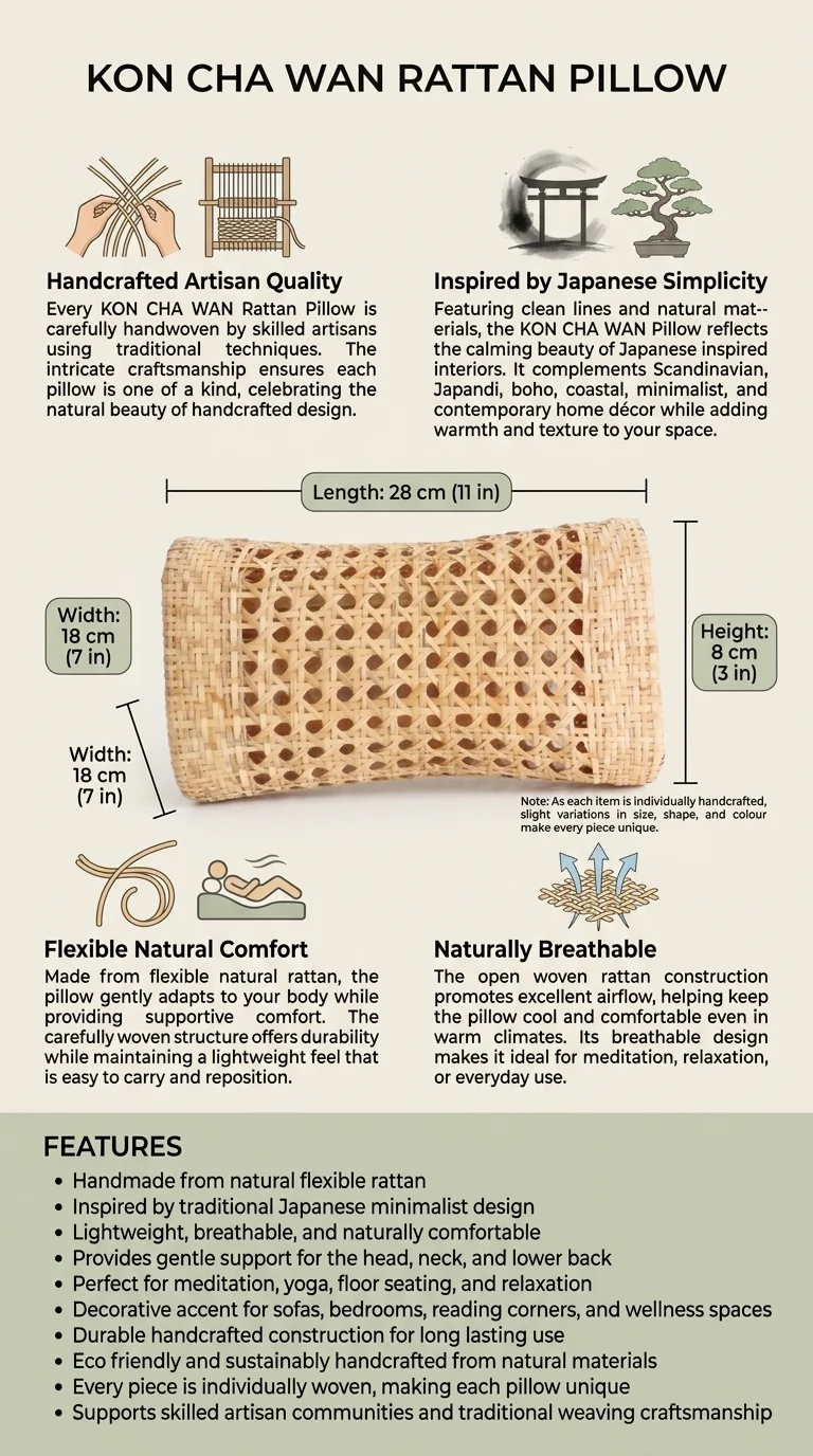 KON CHA WAN Handcrafted Rattan Pillow