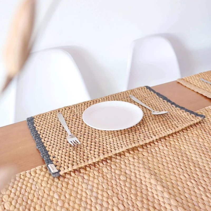RA SI TA Woven Boho Placemats (Dark Blue)