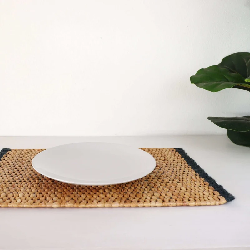 RA SI TA Woven Boho Placemats (Dark Blue)