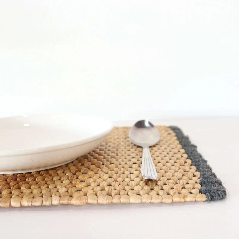 RA SI TA Woven Boho Placemats (Dark Blue)