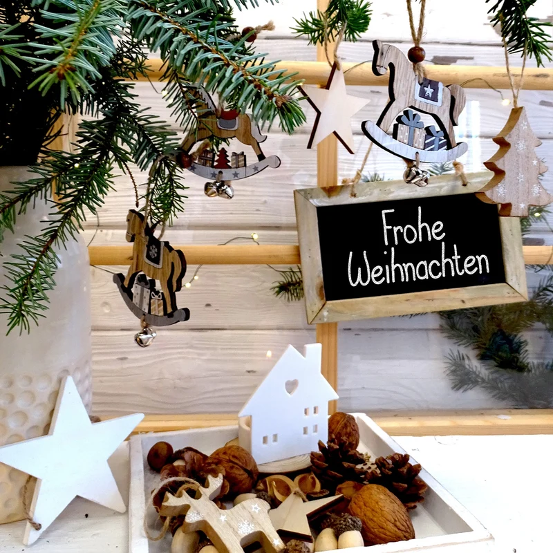 Teelichthalter Haus 2er Set aus Porzellan, Weiß, 9 cm – Skandi-Weihnachtsdeko Windlichter in Hausform