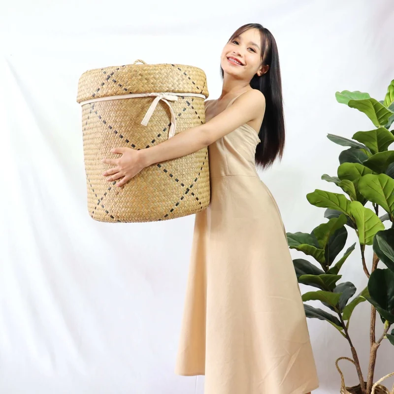 KU MUD Organize in Style with our Handwoven Laundry Basket