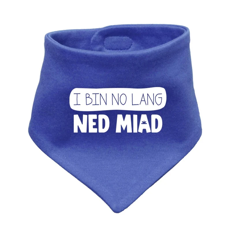 Bayerisches Babyhalstuch "no lang ned miad!" - Dreieckstuch fürs Baby - 38 x 15 cm
