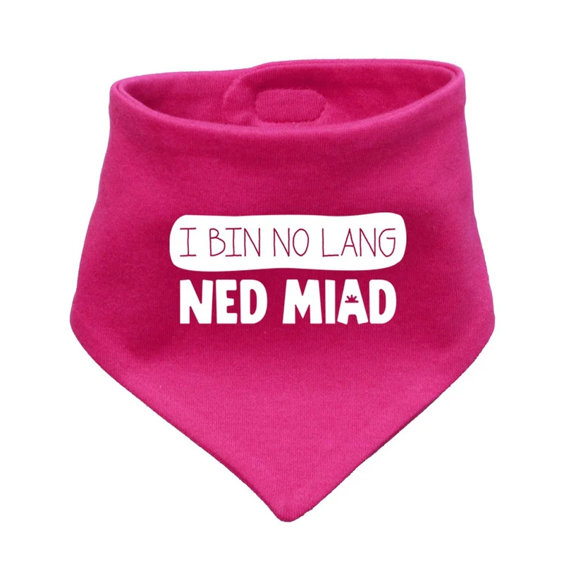 Bayerisches Babyhalstuch "no lang ned miad!" - Dreieckstuch fürs Baby - 38 x 15 cm