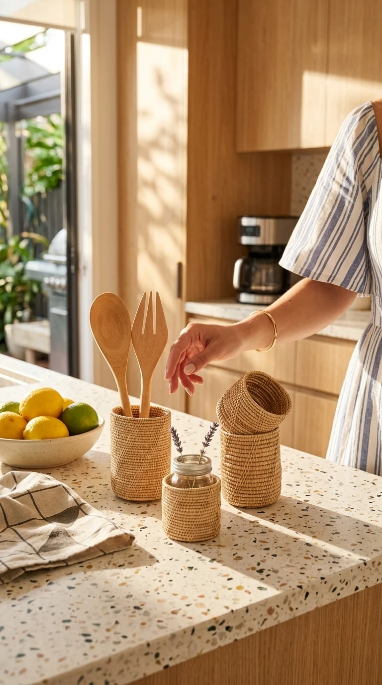 SANDEE - Rattan Utensil Holder