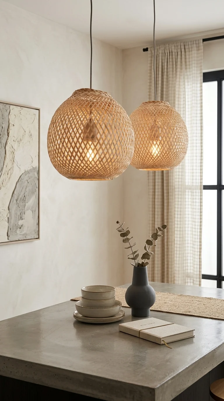 JUNDARA Round Bamboo Pendant Light