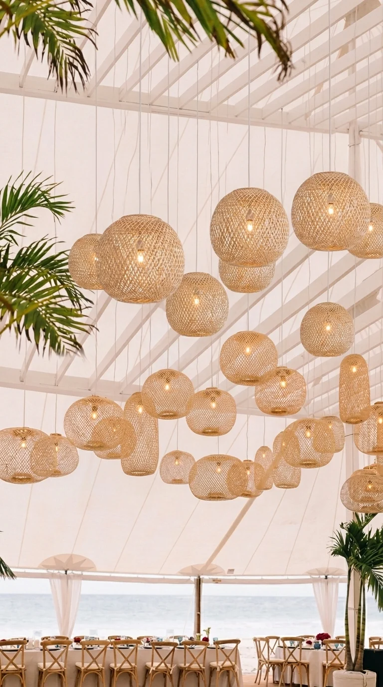 JUNDARA Round Bamboo Pendant Light