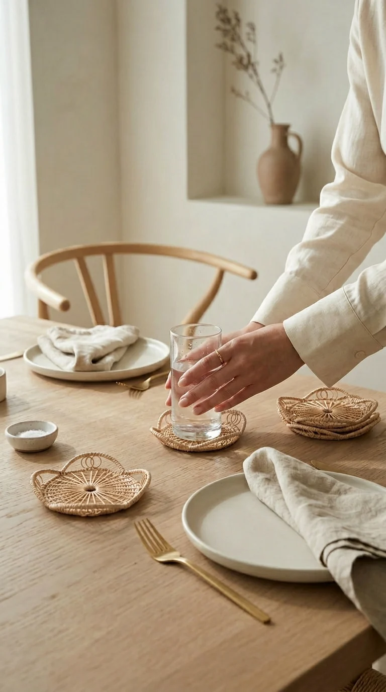 WAN NA - Rattan Coasters (SET OF 4)