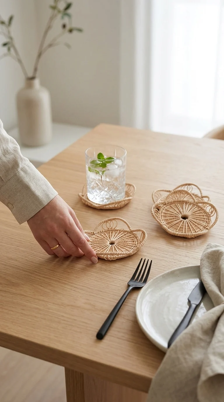 WAN NA - Rattan Coasters (SET OF 4)