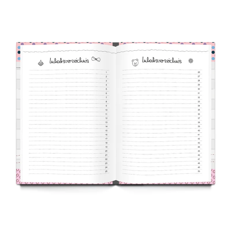 Babytagebuch DIN A4 "Schön, dass du da bist" - leeres Buch zum Beschriften - erstes Jahr rosa