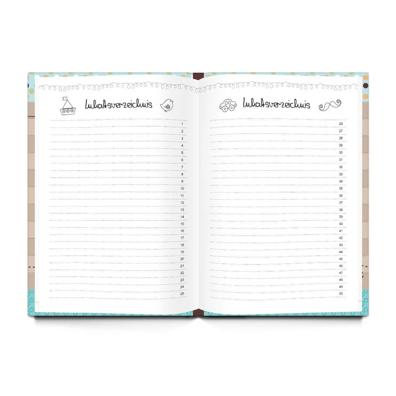 Babytagebuch DIN A4 "schön, dass du da bist" – leeres Buch zum Beschriften in Blau, Türkis und Natur
