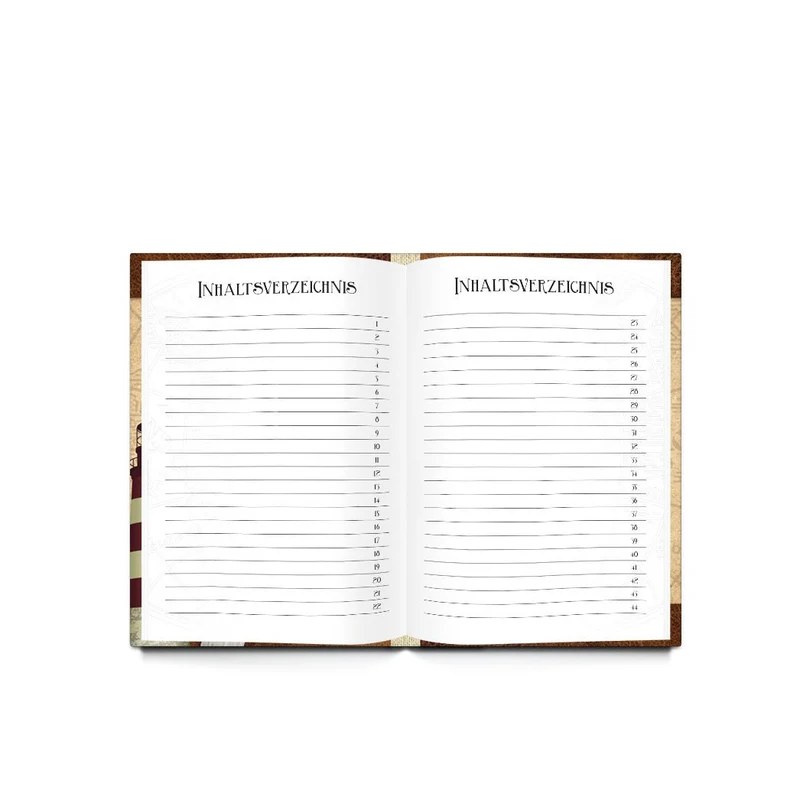 Kleines Reisetagebuch DIN A5 rot maritim mit Anker & Leuchtturm - Notizbuch mit leeren Seiten