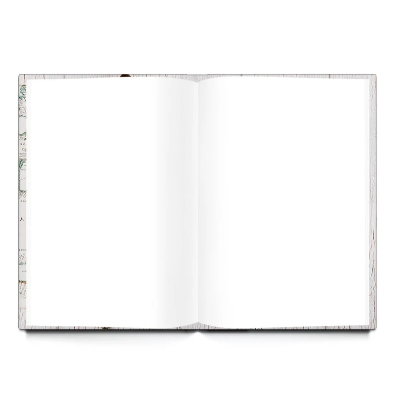Kleines Reisetagebuch weiß braun Weltkarte DIN A5 SOFTCOVER Globus Erde Welt