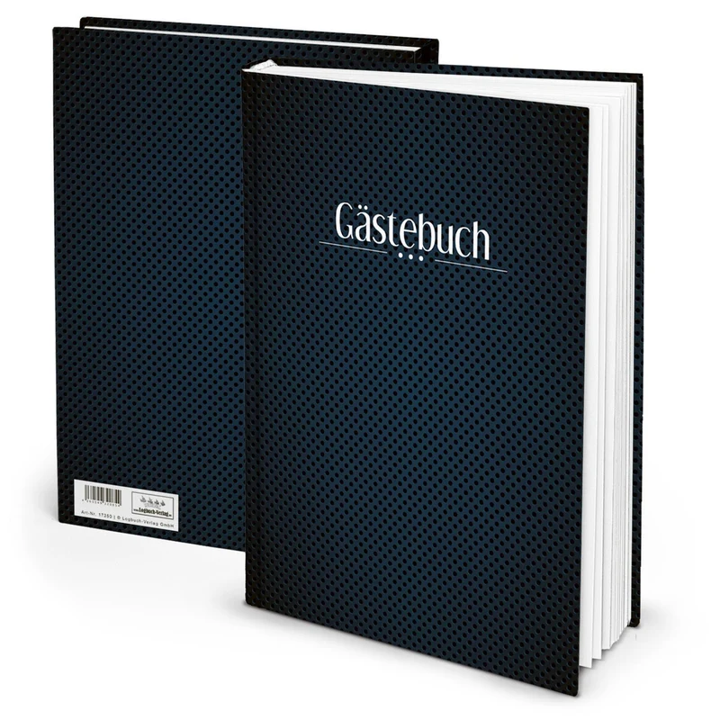 Edles Gästebuch DIN A4 klassisch dunkelblau schwarz - Geburtstag Hochzeit Behörde