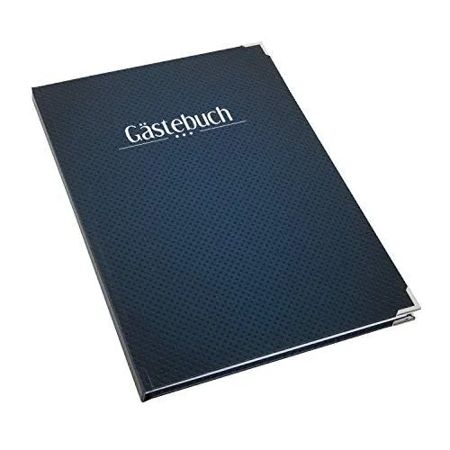 Edles Gästebuch DIN A4 klassisch dunkelblau schwarz - Geburtstag Hochzeit Behörde
