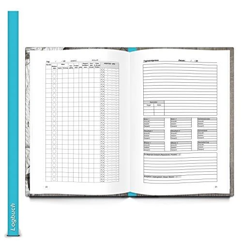 Geschenk-SET Logbuch OCEAN - Yachtlogbuch Schiffstagebuch Buch + Seemeilenbuch Eigner Yacht Segeln Segler Geschenk Segelyacht Motorboot Besitzer SKS-Prüfung Segelkurs Segelschein