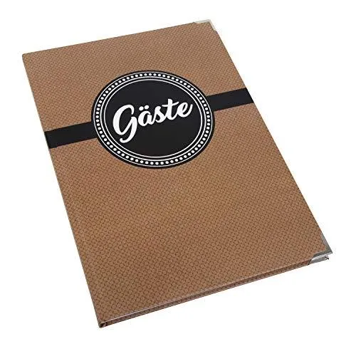 Gästebuch DIN A4 Hardcover braun schwarz weiß - leeres Buch für Hochzeit Ferienwohnung Feier