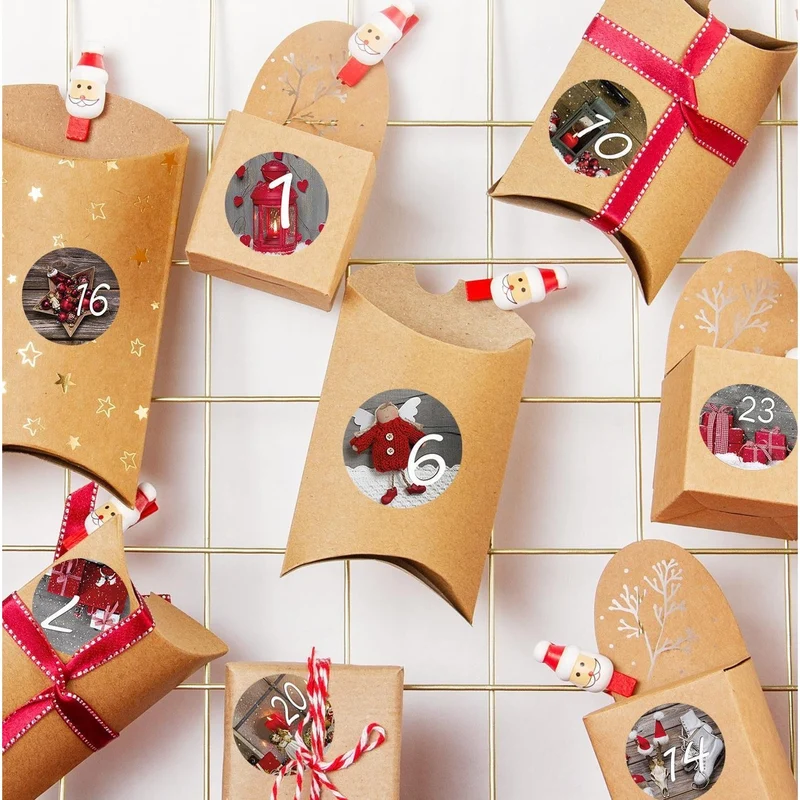 Adventskalenderzahlen Aufkleber 1 - 24 Zahlenaufkleber Ø 4 cm
