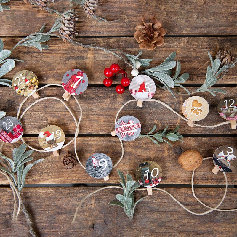 Adventskalenderzahlen Aufkleber 1 - 24 Zahlenaufkleber Ø 4 cm