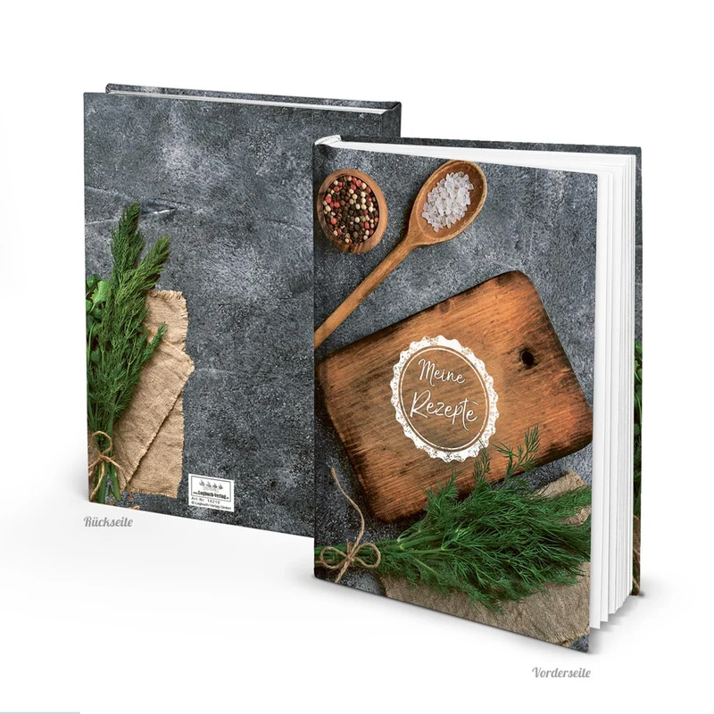 Leeres Rezeptbuch Kochbuch zum Selberschreiben DIN A4 Geschenk Weihnachtsgeschenk - braun schwarz modern