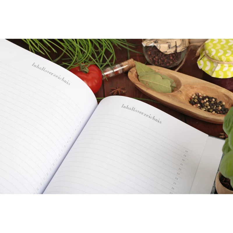 Leeres Rezeptbuch Kochbuch zum Selberschreiben DIN A4 Geschenk Weihnachtsgeschenk - braun schwarz modern