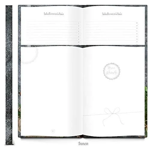 Leeres Rezeptbuch Kochbuch zum Selberschreiben DIN A4 Geschenk Weihnachtsgeschenk - braun schwarz modern