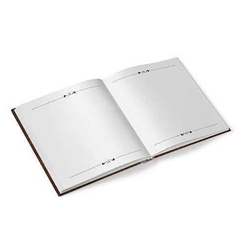 Gästebuch 21 x 21 cm mit französischem Titel Livre d'or braun in Lederoptik