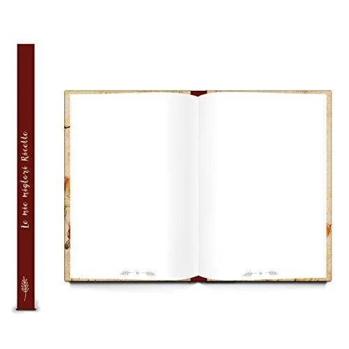 Italienisches Kochbuch Rezeptbuch zum Selberschreiben LE MIE MIGLIORI RICETTE Blankobuch Rezepte sammeln Eigenes Kochbuch leeres Buch DIN A5 vintage Paprika Zwiebel beige
