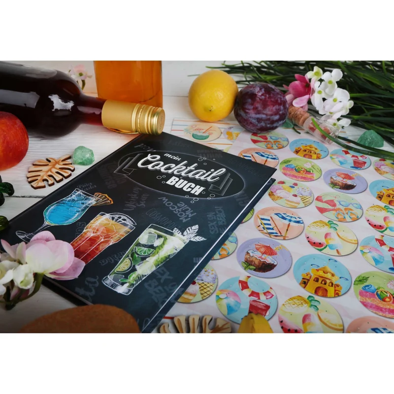 Cocktailbuch zum Selberschreiben - Eintragbuch für Cocktailrezepte DIN A5 - Bar Restaurant