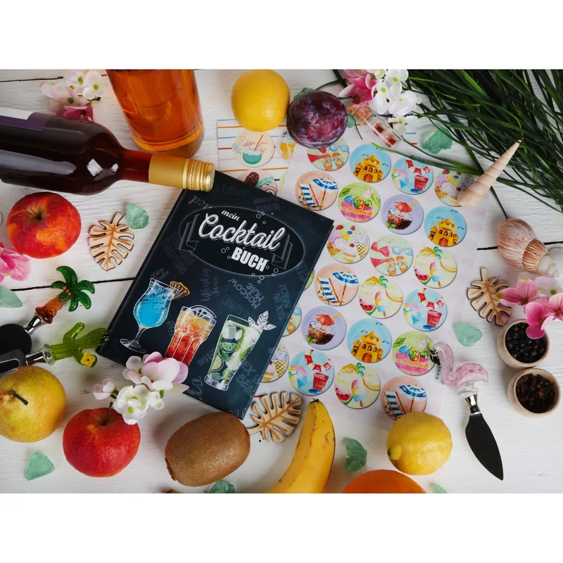 Cocktailbuch zum Selberschreiben - Eintragbuch für Cocktailrezepte DIN A5 - Bar Restaurant