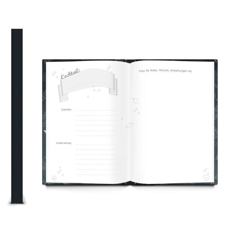 Cocktailbuch zum Selberschreiben - Eintragbuch für Cocktailrezepte DIN A5 - Bar Restaurant