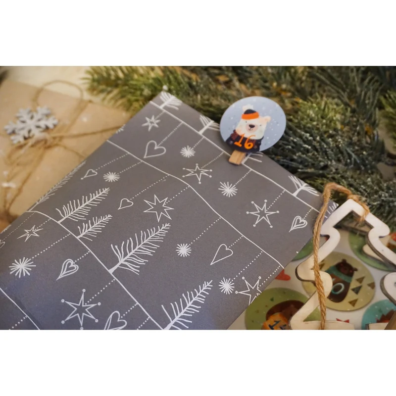 24 Zahlenaufkleber für DIY Adventskalender 4 cm bunte Tiere