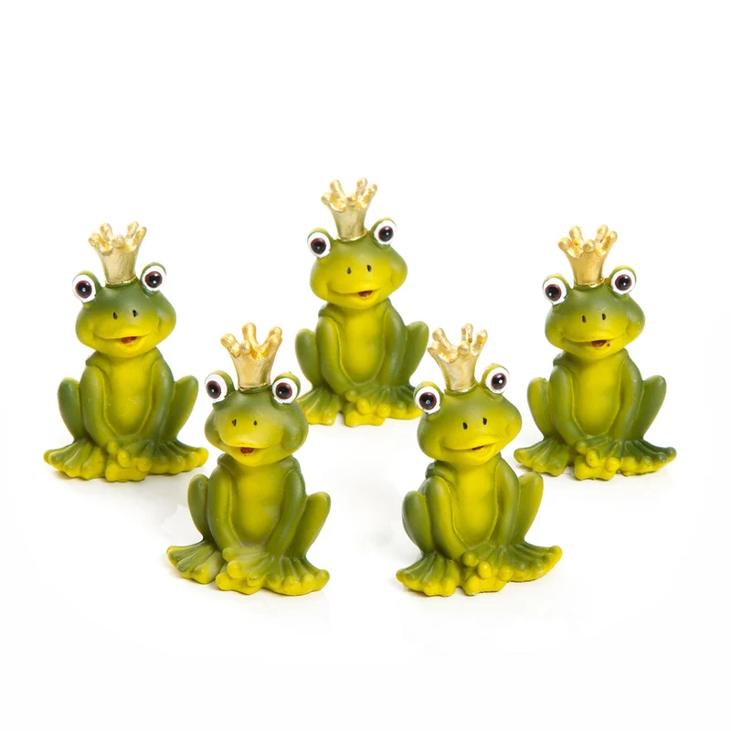 Logbuch-Verlag 10 kleine grüne Frösche Froschkönige goldene Krone Frosch-Figur Tisch-Deko Mitgebsel Gastgeschenk give-away Kinder-Geburtstag Kunden